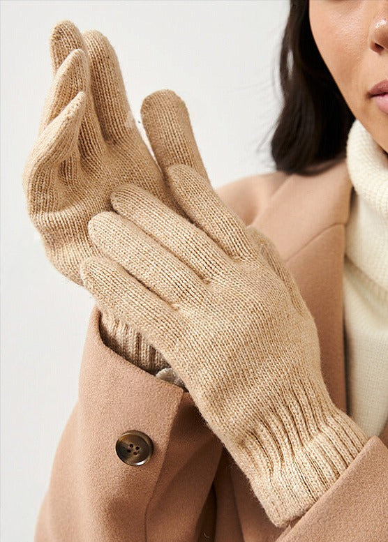 Gants en Laine de Mongolie — Cinq Doigts | Beige