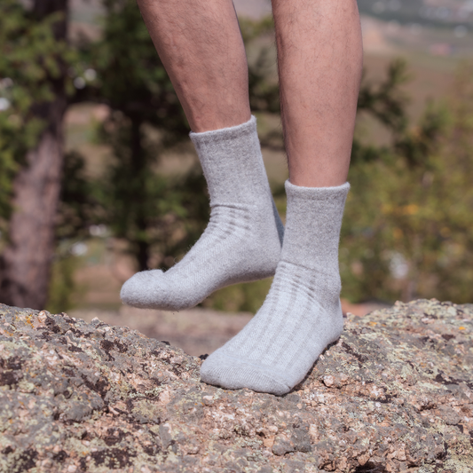 Mongolian Wool Socks – Heavy Cushion | Light Grey