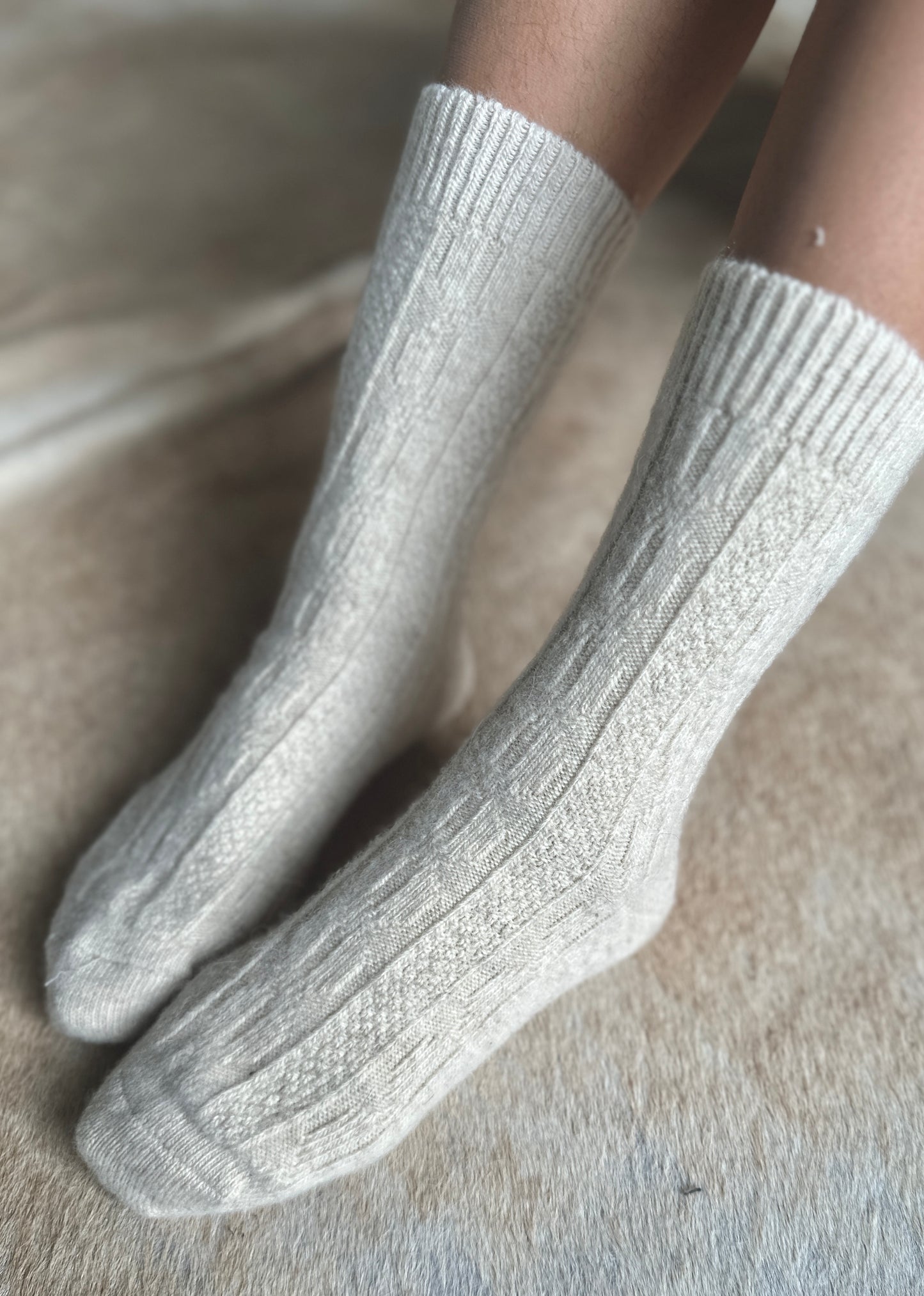 Cable Knit Socks - 90% Wool