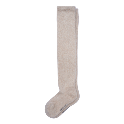 Knee-High Wool Socks — Beige