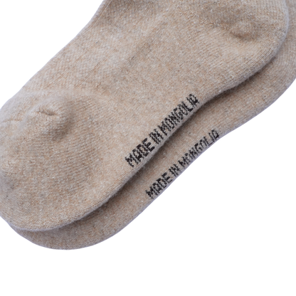 Knee-High Wool Socks — Beige