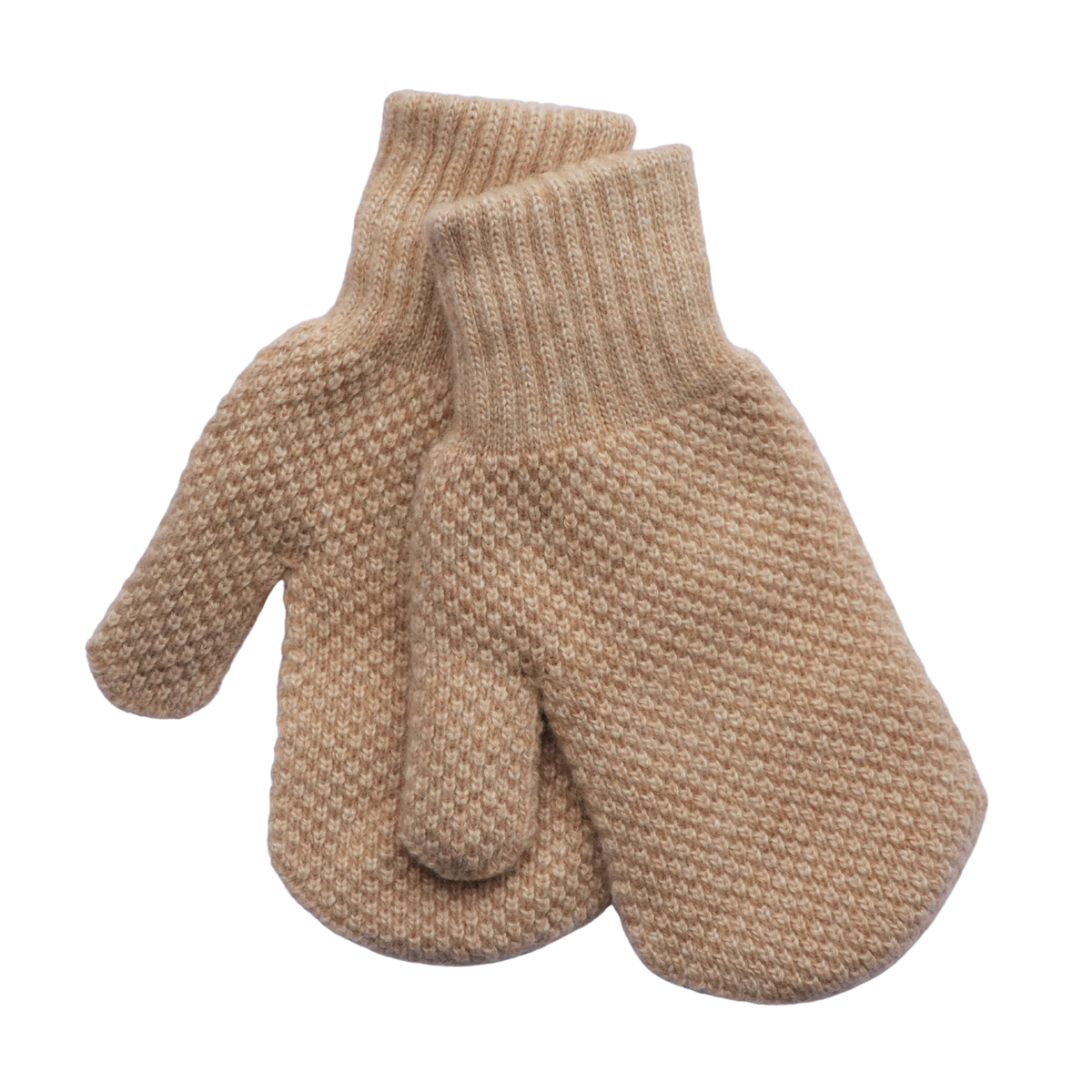 Adult Wool Mittens — Warm & Cozy — Beige