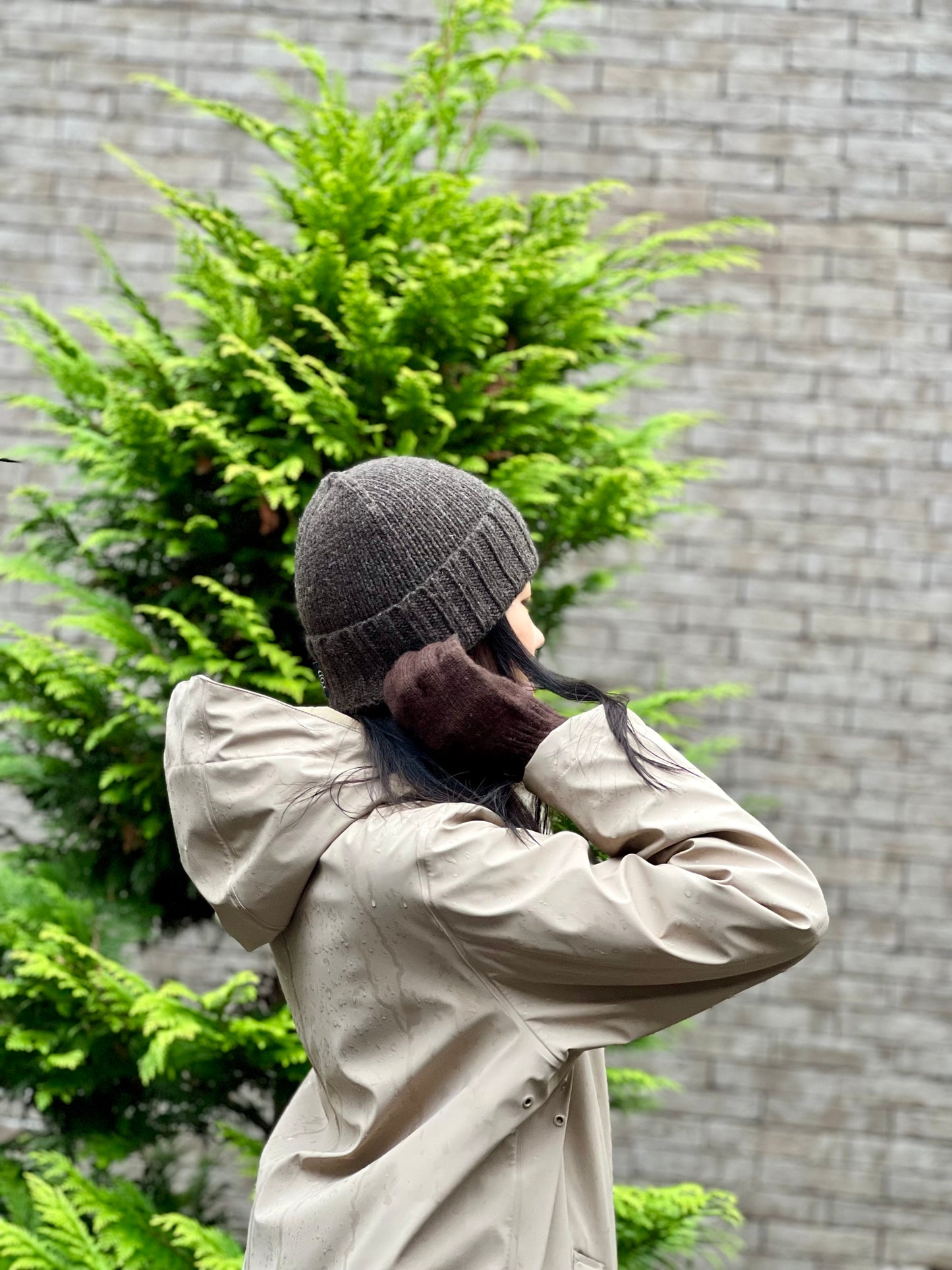 Rib Knit Wool  Beanie