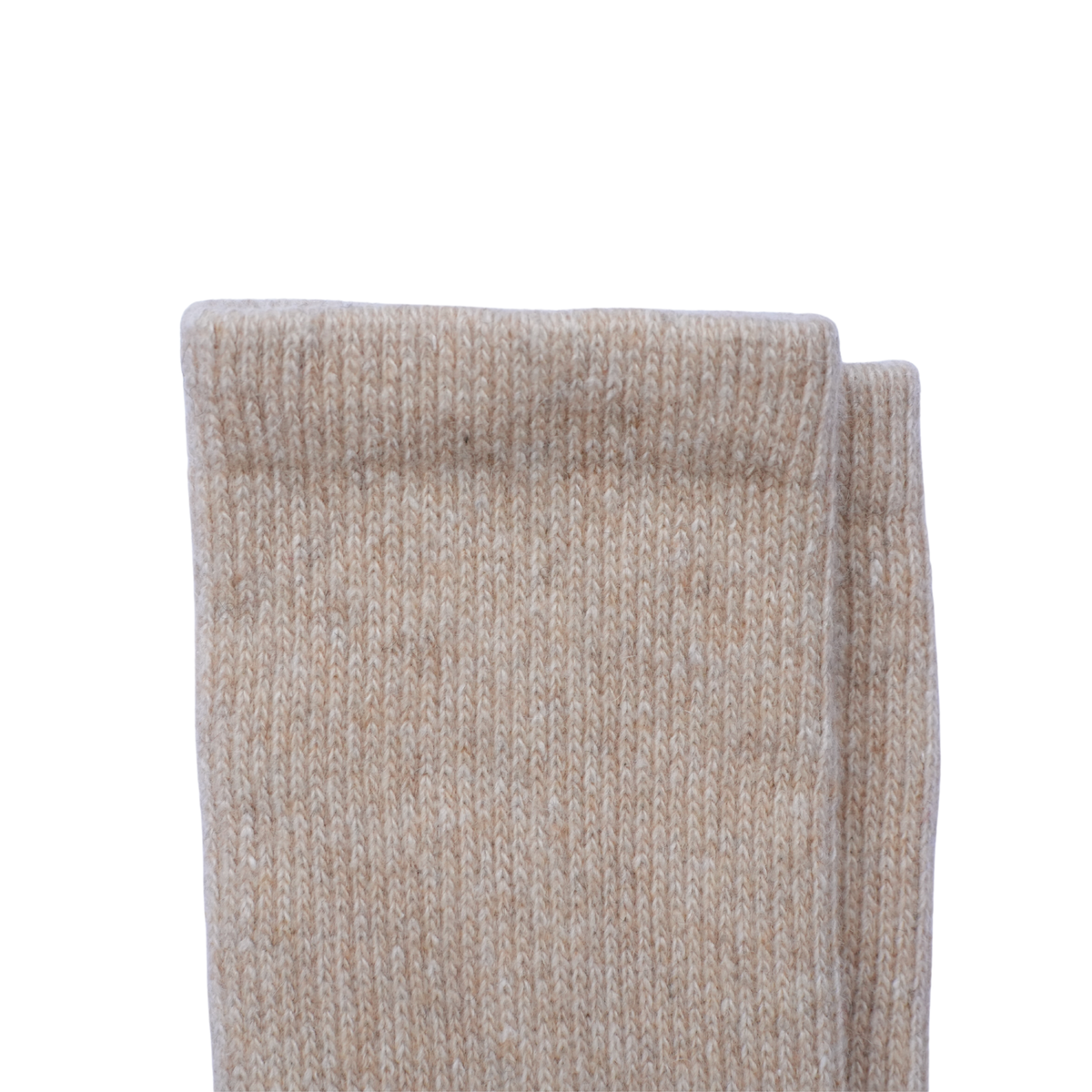Knee-High Wool Socks — Beige