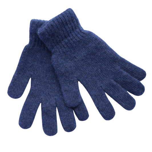 Wool Gloves Blue — Warm & Cozy Five-Finger