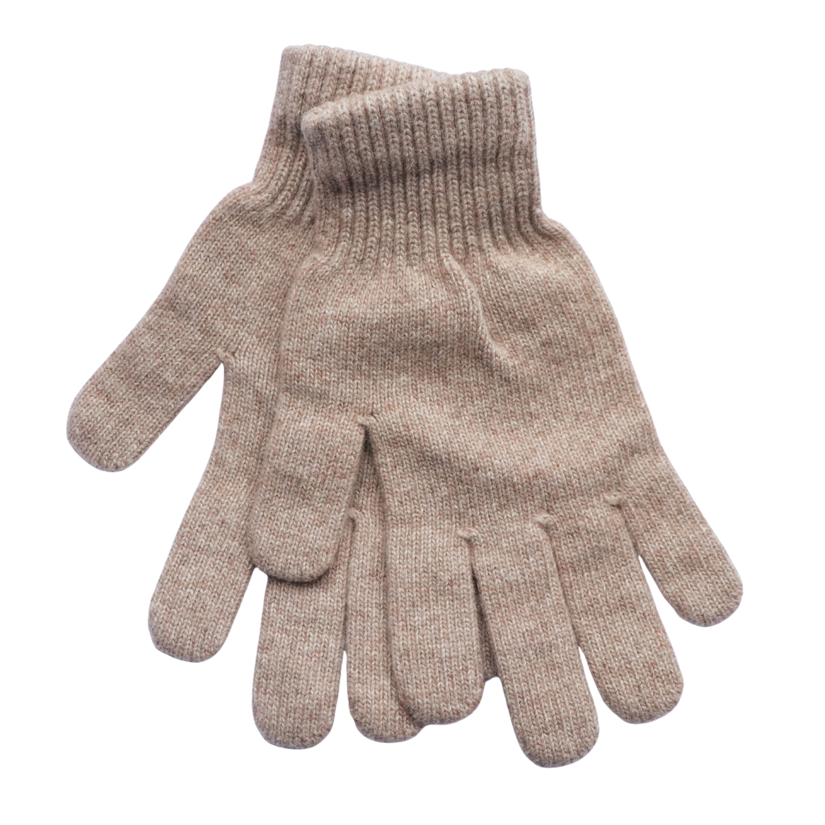 Adult Wool Gloves Taupe— Warm & Cozy Five-Finger