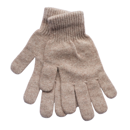 Adult Wool Gloves Taupe— Warm & Cozy Five-Finger