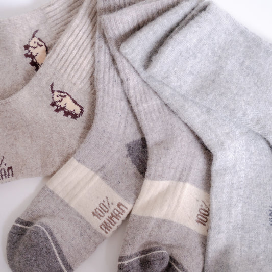 Mongolian Wool Socks – Heavy Cushion | Taupe