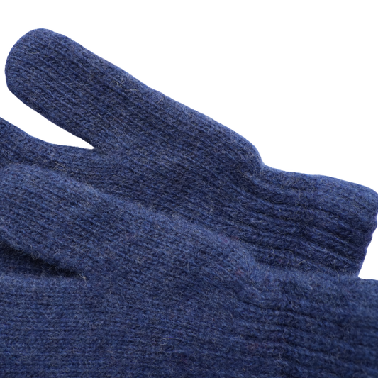 Wool Gloves Blue — Warm & Cozy Five-Finger