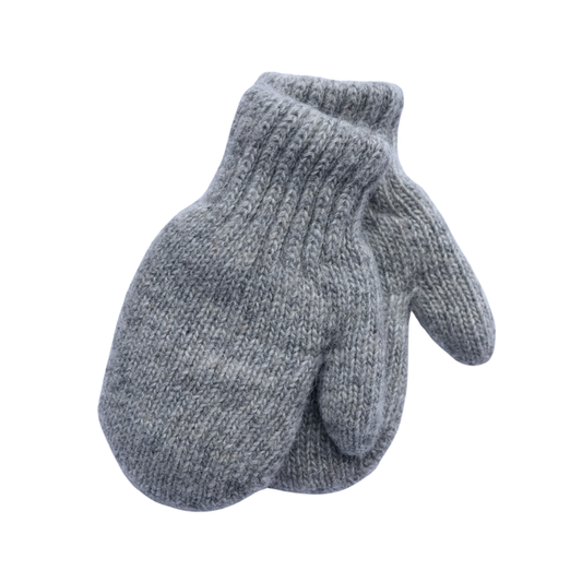 Kids Wool Mittens — Warm & Cozy Double-Lined │Light Grey