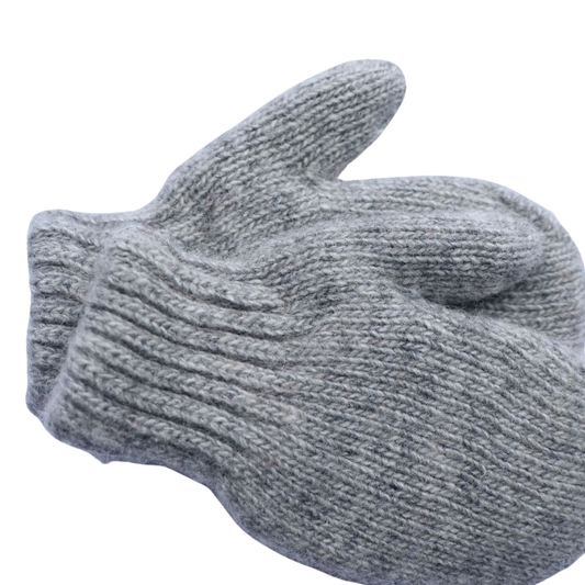 Kids Wool Mittens — Warm & Cozy Double-Lined │Light Grey